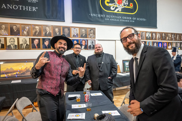 Happy recipients at their table