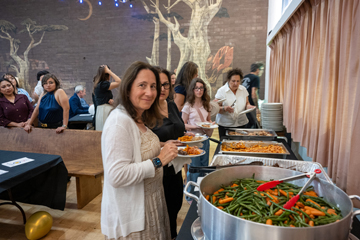 Ladis at the buffet table