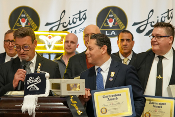Laurent and Oliver with awards