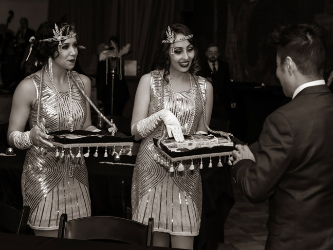 cigar girls in action, mingling