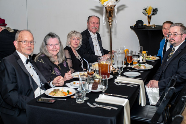 Supreme Officer's dinner table, all seated